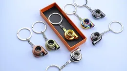 Keychains Turbo Keychain With Lighter Spinning Turbine Key Chain Ring Keyring Keyfob Car Interior Accessories