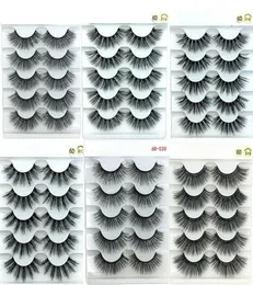 NYA 5PAIRS FAKE 3D Mink Eyelashes tjocka långa falska ögonfransar ögonfransförlängning naturlig volym mjuk falska ögon fransar ögon makeup1534539