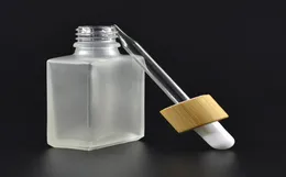30ml Clearfosted Glass Dropper Bottles 액체 시약 피펫 스퀘어 에센셜 오일 향수 병 연기 오일 E 액체 병 BA3036519