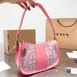 Mode lyxiga rosa plånböcker Swing Sacoche Designer väskor Kvinnor Läderduk Underarm Koppling Cross Body Shoulder Bag Män Pochette Handväska och handväska Tote Evening Bag