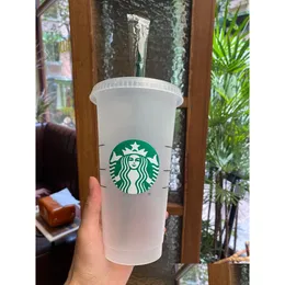 マグマグ24oz/710mlプラスチックタンブラー再利用可能な黒い飲酒フラットボトムカップ柱の形状蓋