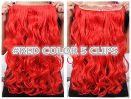 s 30color Clip in hair extension 5clips one pieces 130g full head body wave red brown blond in stock synthetic hair 9553228