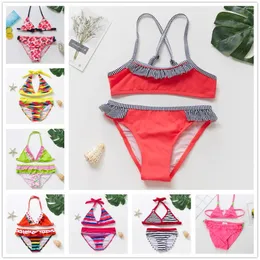 Damen-Badebekleidung, 2–14 Jahre, Mädchen-Badeanzug, zweiteilig, Bikini-Sets, Kinder-Schwimm-Outfit, Kinder-Strandbekleidung, Biquini Infantil-ST139