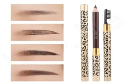 Doubleheaded Leopard Eyebrow Waterproof Sweatproof with Eyebrow Brush Not Blooming Soft and Lasting 5 Color for Choose HHA4498120508