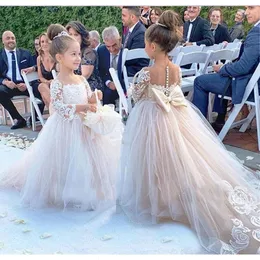 Lovely Kids Flower Girl Dresses For Wedding LongeeLeDs Ball Gown White Bridesmaid Dress Girls Party 240309