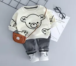 HYLKIDHUOSE Baby Girl Boy Set di abbigliamento Autunno Inverno Peluche Abbigliamento infantile Abiti Cartoon Bambini Bambini Casual Coatume Y200829 421 3784467