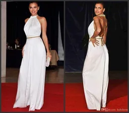 2019 Long Evening Dresses Jumpsuit från axeln Oneck Halter Backless Sleeveless Aline Floor Length Celebrity Dresse N1687683