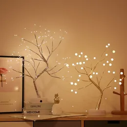 36 108 LED USB Battery Power Touch Switch Tree Light Night Fairy Light Table Lamp For Home Bedroom Wedding Party Christmas Decor C208T