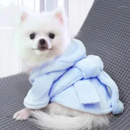 Home Dog Pajamas Fashion Pet Jumpsuit Winter Warm Hoodie Clothes Cute Soft Comfortable Bathrobe For Puppy Solid Coats Casual12672