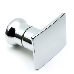 Shower Room Glass Door Handle Bathroom Pull Door Back-to-Back Alloy Square 6mm Single Hole Button Shower Door Handle Chrome 201013209W