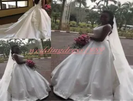 Винтажное свадебное платье в африканском стиле с V-образным вырезом, атласное платье без рукавов, арабское бальное платье для невесты в стиле кантри, халат больших размеров de4387186