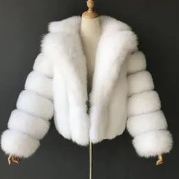 Hjqjljls vinter mink fuzzy coat kvinnor lyxig faux räv päls kappa tjock varm lapel lång ärm vit svart fluffig pälsjacka 240228