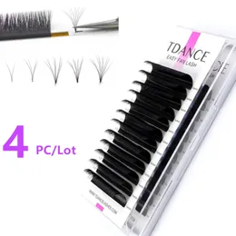 TDANCE 4TRAYS/LOT Lätt fläkt Bloom False Eyelash Extension Snabb självtillverkande volym LASHES 10D Austomatisk blommande smink Eye Lash 240301