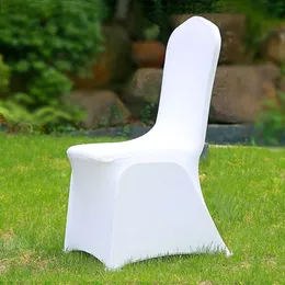 50 100pcs Universal Comple El White Chair Cover Office Lycra Spandex Cairs Covers Weddings Party Dining Christmas الأحداث ديكور T2312W