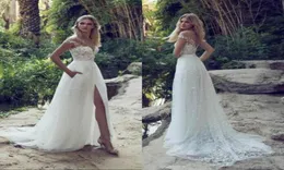 Limor Rosen Summer Country Wedding Suknie z ramion koronkowe tanie boho sukienki ślubne bez przodu szkiełki ślubne suknie ślubne z 2670481
