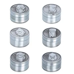 Gorilla Shape Zinc Alloy Grinder 40mm 50mm Smoke Accessroy Herb Tobacco Grinders 3Parts 4 Layers Herbs Crusher Silver Grinders