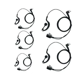 Sarcia Walkie Talkie Earpiece Headset PTT MIC FÖR MOTOROLA Tvåvägs Radio 2 Pin CP200 RDM2070D med G -formdesign, 5 Pack