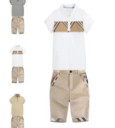 Fashion Plaid Summer Boys Clothing Sets Children Boys Clothes Kids Fashion Tshit and denim Shorts 2pcs Suits Cotton Tracksuits8405826