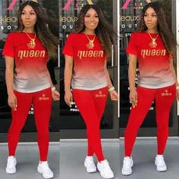 Summer Ladies Short Sleeve Two Piece Set Women Tshirt Pants Sports Suit Tracksuits Streetwear Femme Clothing 240227