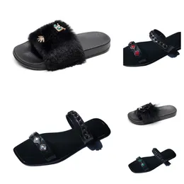 Pantofole firmate donna uomo sandali estivi moda tela Flats Mule Platform Sandalo con tacco alto slider con plateau Scarpe GAI nere