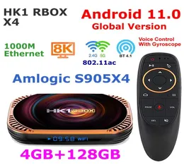 Android TV Box Android11 ​​Amlogic S905x4 Quad Core 4G 128G HK1 RBOX X4 Smart TVbox 5G Dual WiFi 1000M LAN 8K Video Media Player3292536