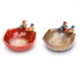 Plates Home Furnishings Ceramic Bird Basin Creative Fruit Plate Feeder Can Be Used As Platter Living Room Decoration