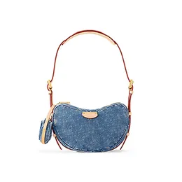 Moda tasarımcı çantaları kruvasan çantası denim tuval gündelik sofistike getiriyor crossbody veya omuzda yıpranabilir