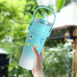 Water Bottles Heat Insulated Bottle Stainless Steel Tumbler Cup Set With Leak-proof Straw Reusable For Home Car