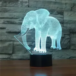 Lampade Paralumi Elefante Animale Luce notturna 3D nella camera da letto dei bambini di ragazzi e ragazze Lampade da tavolo per soggiorno Lampada da comodino moderna da scrivania L240311