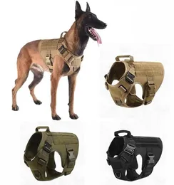 Coleiras para cães trelas colete para animais de estimação correias com alça caça militar pastor alemão para cães grandes k9 roupas 3921683