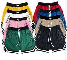 Summer Men's Shorts strój kąpielowy Hip Hop Street Główna linia retro sporty swobodne spodnie do koszykówki fitness czarny czerwony ciężki siatka pięciominutowe szorty kąpielowe