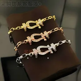 Designer Freds Necklace Fei Jias Same Full Sky Star Horseshoe Bracelet Fashionable Full Diamond Magnetic Absorbing Horseshoe Bracelet Available in All Styles