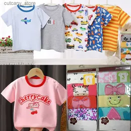 T-shirts 0-2y Baby T-shirt Fashion Cartoon Girls Tees Short Sleeve Cotton Boys Tops Korean Casual Kids Clothes 5pc/lot L240311