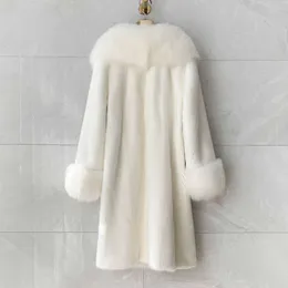 Krage Women's Whole Fox Velvet Mink Fur Coat, Grand and Long, 2023 New Model 7822