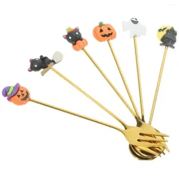 Forks Creative Halloween Tableware Set Mtipurpose Colher Aço Inoxidável Metal Sobremesa Garfo de Cozinha Comer Jantar Colher de Café Gota Del Otp2R