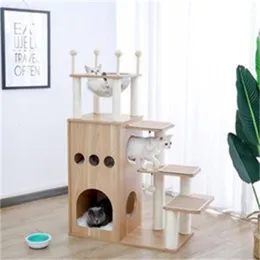 Gato escalar atividade árvore scratcher kitty torre móveis pet play house275l