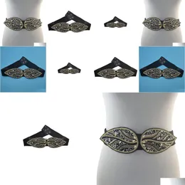 Belly Chains Fashion Pu Leather European Style Glod Black Acrylic Beads Flower Y Belt Waist Drop Delivery Jewelry Body Dhgarden Dhpdh