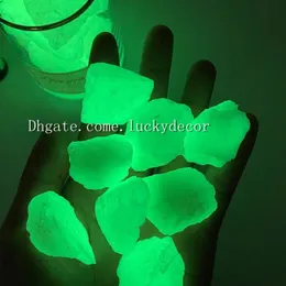 1000g Raw Rough Fluorescent Rocks Glow in the Dark Magic Crystal Stone Green Blue Luminous Gemstone Chunks for Aquarium Garden Dec193e