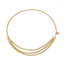 Belts Retro Gold For Women Waistbands All-Match Multilayer Long Tassel Party Jewelry Dress Waist Chain Coin Pendant