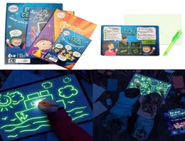 A3 A4 A5 LED LUMINOUS DRAING BOARD GRAFFITI DOODLE 작문 드로잉 태블릿 마법 드로우 가벼운 재미있는 형광 펜 교육 T3566815