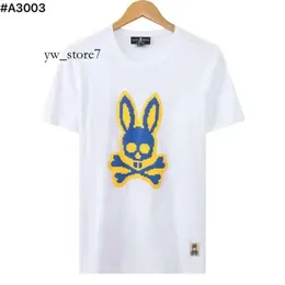 Physcho Bunny Men Camisetas Chemise Psychological Bunny Skull Rabbit Homens Designer Psyco Bunny Camisa de alta qualidade Crazy Psychological Rabbit Camisa de manga curta 7147