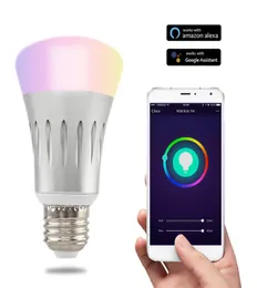 Nuova lampadina LED E27 7W WiFi Dimmer Illuminazione intelligente Cambia colore Lampadina dimmerabile con telecomando WiFi Funziona con Alexa5304480