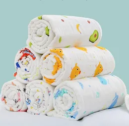 110x110 cm 100% bomulls baby filtar Nyfödda 6-skikt Muslin bomullsgas Mjukt absorberande swaddle filt baby för säng dusch våtservetter