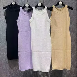 Basic & Casual Dresses designer Heavy Industry Hot Drill Letter Strap Elegant DressHanging Neck Suspender Skirt Women's Sleeveless Vest Outside Spring And