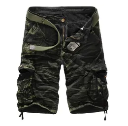 Homens camuflagem carga shorts marca masculino exército solto calças de carga homens casual trabalho calças curtas plus size sem belt5570473