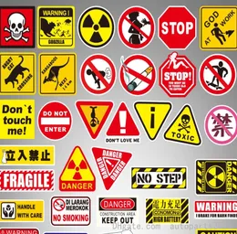 50Pcs Funny Caution Warning Danger Stickers Pack Nonrandom Graffiti Car Bike Luggage Sticker Laptop Skateboard Motor Water Bottle1124782