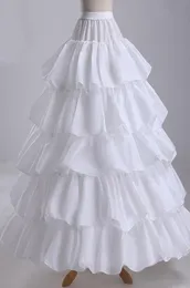 New Women 4 Hoops Bridal Petticoats For Ball Gown Wedding Dress Ruffles Fabric Underskirt White Weddings Accessories Custom Made 3799206