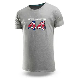 2022 Yeni Mans F1 Sürücü Lewis Hamilton Digital 44 Baskı T-Shirt Yaz Erkek Nefes Alabaş Sokak Giyim Klasik Kısa Kol Üstü