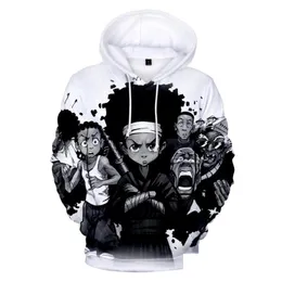 Mens hoodies tröjor boondocks hoodie överdimensionerade lösa 3d tröja män/kvinnor avslappnad långärmad kläder harajuku droppe leverera oteiw