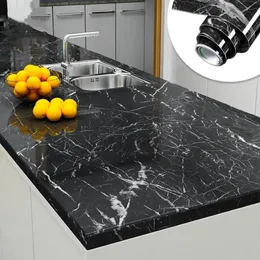 60cm 5m Waterproof Oil-proof Marble Self Adhesive Wallpaper Vinyl Film Wall Stickers Bathroom Bedroom Kitchen Cupboard Home Improv221l